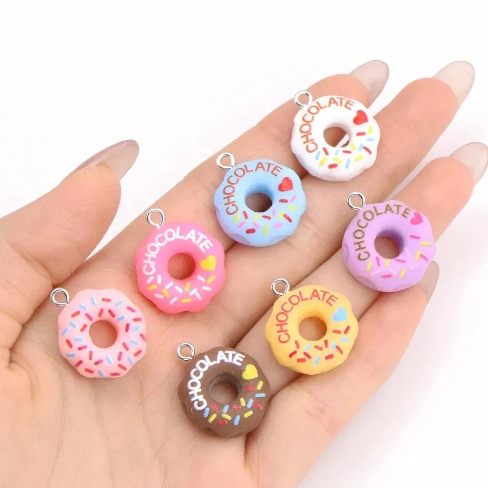 Resin Crafts Diy - 10Pcs Kawaii 3D Bread Donut Resin