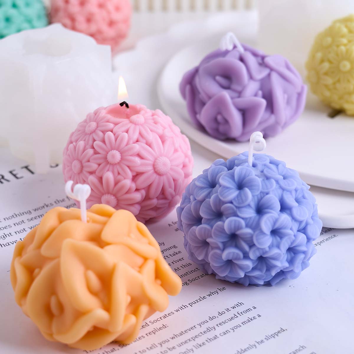 3D Carving Flower Ball Candle  - огляд і ціна Resin Craft Ideas
