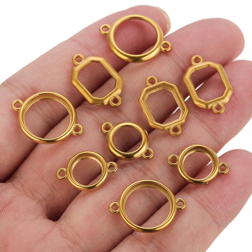 10Pcs Stainless Steel Hollow D - огляд і ціна Bezels Set Pendant